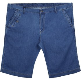 Resim marufshop Büyük Beden Yan Cepli Kot Şort Dekons Blue 