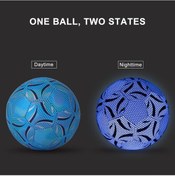 Resim Wenlin Gece Parlayan Yansıtıcı Futbol Topu - İç/dış Mekan Antrenman Işıklı Mavi Top Mavi 