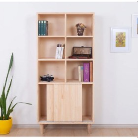 Resim Lib Çam Ağacı Kayar Kapaklı Kitaplık Ünitesi Çam Ağacı 