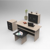 Resim L'occi Concept Diego ABCE Ofis Büro Masa Takımı Meşe-Siyah 