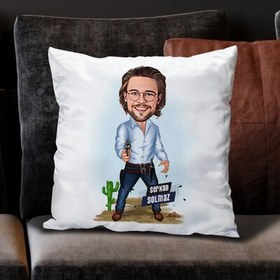 Resim Kibar Kovboy Karikatürlü Yastık 