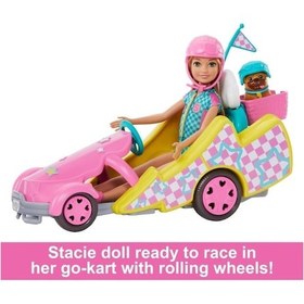 Resim Barbie Stacie Go-Kart Yapıyor Oyun Seti HRM08 