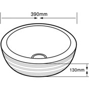 Resim LENA E-8122 Tezgah Üstü Porselen Lavabo 