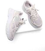 Resim Marjin Kadın Sneaker Yüksek Taban Bağcıklı Spor Ayakkabı Nevila gümüş 