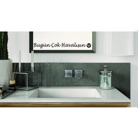 Resim Ayna Dekorasyon Sticker- Bugün Çok Havalısın 40cmx4cm 
