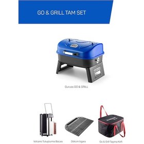 Resim Guruss Go & Grill Barbekü Mangal Tam Set Gece Mavisi Model:grs14 