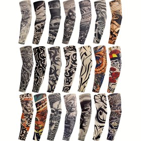 Resim 5'li Çiçekli Kol Kılıfları, Dış Mekan Aktiviteleri ve Sporlar İçin Koruma Sağlayan, Erkekler ve Kadınlar İçin Uygun Trendy Yarım Kollu Stil ile Tasarlanmış. 