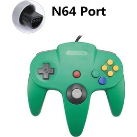 Resim Gc Yeşil Kablolu N64 Gamepad Joypad Oyun Joystick Gamecube Mac Gamepad Pc Oyun Denetleyicisi İçin 