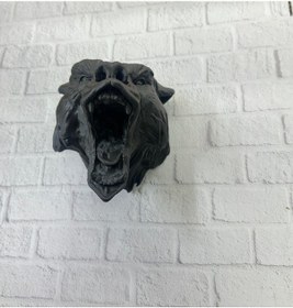 Resim Dekoratif Siyah Ayı Duvar Heykeli Asılabilir Hediyelik 25x19 Cm 