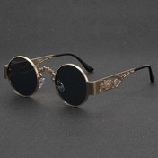 Resim Vintage Bakır Alaşımlı Yuvarlak Çerçeve Moda Gözlükleri - Günlük Giyim ve Aktiviteler İçin Mükemmel 