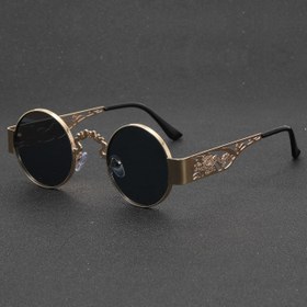 Resim Vintage Bakır Alaşımlı Yuvarlak Çerçeve Moda Gözlükleri - Günlük Giyim ve Aktiviteler İçin Mükemmel 