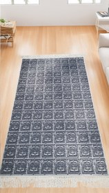 Resim Dekhera Ömür Yıkanabilir Halı 5724 Gri - 100X300 / Dot Taban 