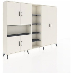 Resim Arges Dolap 13 Raflı 6 Kapaklı 220x30x163 Aytaşı-aytaşı/antrasit Aytaşı-aytaşı/antrasit 