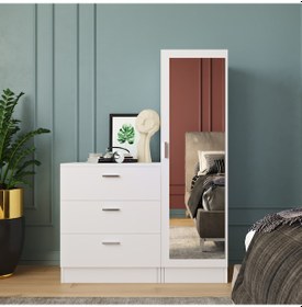 Resim Robin Home Lyana Aynalı Şifonyer Gardırop Beyaz 