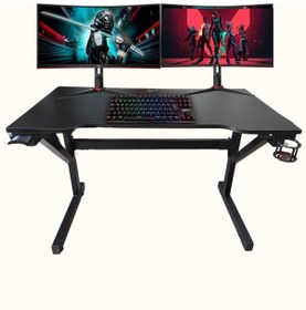 Resim Led'li 145x65x76 Rgb'li Kumandalı Oyuncu Masası 