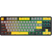 Resim Coverzone Ajazz K870T Pro Kablosuz Hot Swap Mekanik Oyun Klavyesi-RGB Siyah - Brown Switch 
