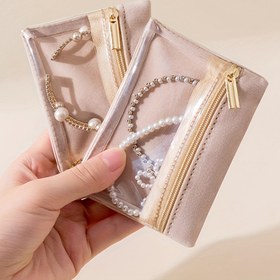 Resim 2'li Kadife PVC Takı Düzenleyici Çantalar - Küpe, Yüzük, Bilezik, Madeni Para için Taşınabilir Seyahat Saklama Çantaları - Elde Yıkanabilir, Profesyonel Kuru Temizleme Güvenli 