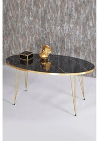 Resim Uslucan Alışveriş Zigon Sehpa Ve Orta Sehpa Elips Set Gold Bendir Tel Çok Renkli 