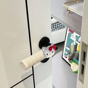 Resim 1 adet Sanrio Hello Kitty Anti-Statik Kapı Kolu Kılıfı - Sevimli Beyaz & Altın, Yumuşak Kauçuk Tutuş, Yatak Odası & Daha Fazlası İçin Uygun 