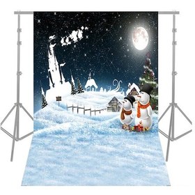 Resim Andoer K-11605 Noel Temalı Fotoğraf Fon Perdesi - 1.5x2.1m Poliester Kumaş 