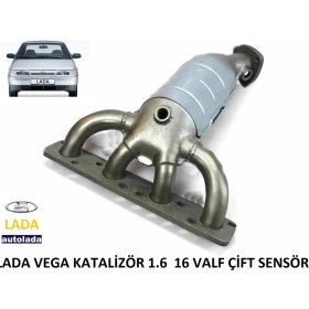 Resim Lada Vega 2110 2111 2112 Manifold Katalizör Katalitik Konvektör 1.6 16 Valf Çift Sensörlü Tip Rus 11183120300800 