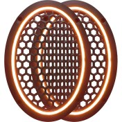 Resim SOUNDERS Neon Işıklı (6x9) Inç Kaliteli Plastik Hoparlör ve Midrange Kapağı - 2 Adet - Turuncu 