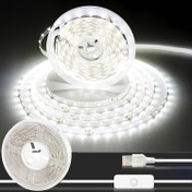 Resim 4.88metre-15.24metre Ayarlanabilir LED Şerit Işıklar, USB Güçlü, İtme Düğmesi Kontrollü, Sıcak/Soğuk Beyaz, Yatak Odası, Gardırop, Mutfak Dolabı Dekorasyonu için Kolay Kurulum, Yatak Odası için LED Işıklar 