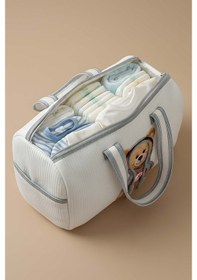 Resim Kapşonlu Ayıcık Anne Bebek Bakım Çantası Çok Renkli 