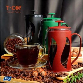 Resim Titiz Plastik T-Cof Çay & Kahve 500 ml French Press Siyah. 