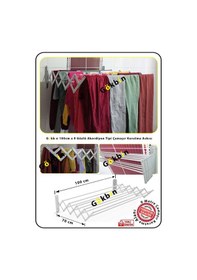 Resim 100 CMx9 Gözlü Alüminyum Akordiyon Çamaşırlık Askısı Kurutmalık Gri - Gümüş 