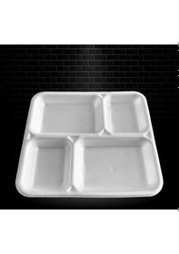 Resim Dağyüce Tek Kullanımlık Köpük 4 Bölmeli Tabldot Köpük Tabak - 26.5x30 Cm. - 10 Adetlik 3 Paket 