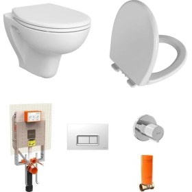 Resim Vitra S20 Round Smoothflush Asma Klozet + Vitra Yavaş Kapanır Kapak + Vitra Gömme Rezervuar Set 