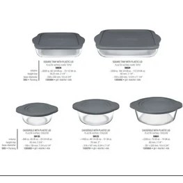 Resim Paşabahçe Kapaklı Borcam Seti - 5 Parça Borcam Çeyiz Seti Kapaklı Saklama Seti Gri 