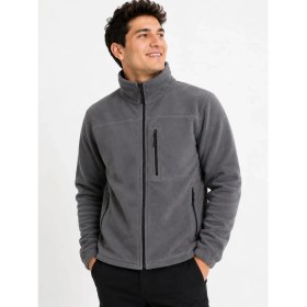 Resim Bizim Terzi Dsnm Füme Polar 3 Cepli Tam Fermuarlı Slim Fit Anti Pilling Tüylenme Yapmaz Hava Geçirmez Soft Shell Polar 