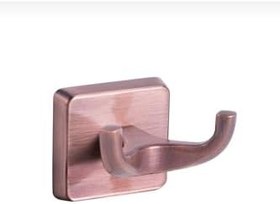 Resim İSAOĞLU YAPI Mat Bakır Banyo Bornozluk İkili Askılık Bronz Banyo Askılık 