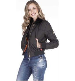 Resim Wj141 Kadın Çıkarılabilir Kürt Yakalı Mont Black Siyah 