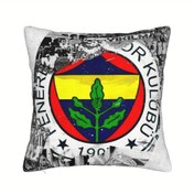 Resim 1 Adet Fenerbahçe Yastık Kılıfı - Yumuşak ve Dayanıklı Makinede Yıkanabilir Polyester, Takım Logolu & 1903 Tasarımı, Fermuarlı, Karışık Renkler, Oturma Odası, Yatak Odası, Oyun Odası Dekoru (İç Dolgu Dahil Değildir) 