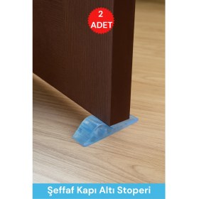 Resim Echotex 2 Adet Şeffaf Kapı Altı Stoperi Kapı Takozu Durdurucu Tutucu 