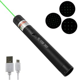 Resim gaman Oyuncak Yeşil Lazer Kalem Başlıklı Yeşil Lazer Pointer Turbo Işın USB Şarjlı 