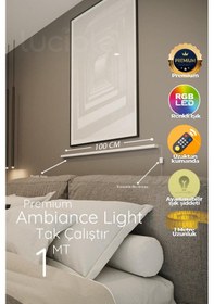 Resim Led Abajur Aplik Gece Lambası Rgb Lambader 16 Renkli Uzaktan Kumandalı Işık 4 Animasyonlu 