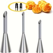 Resim 1 adet/3 adet Paslanmaz Çelik Hamur Çantası Uçları - Farklı Dolgu İhtiyaçları İçin Üç Boyut, Kek, Tatlı, Ekmek ve Peynir Süslemesi İçin İdeal, Hamur İşçileri ve Profesyoneller İçin Mükemmel Hediye, Hamur İşçiliği İçin Temel|Süslü Hamur Çantası Uçları|Dayanıklı Hamur Çantası 