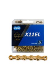 Resim Kmc X11el Gold Ti-n 11 Vites 118 Bakla Extra Light Bisiklet Zinciri Altın 