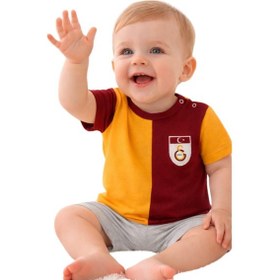 Resim Galatasaray Metin Oktay Pamuklu Bebek T-shirt Sarı - Kırmızı 