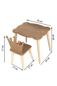 Resim Özka Hobi Ahşap Ahşap Ham Mdf 18 Mm Aktivite Ve Etkinlik Çocuk Masa Sandalye Takımı- Çm04 