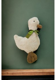 Resim Sevimli Vak Vak Ördek Uykucu Dolum Oyuncak 40cm Orta Boy Bebek Uyku Ve Oyun Arkadaşı Ekru 