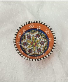 Resim Çini Turuncu 8 Cm Çerezlik Kase Sosluk Sunumluk Kahvaltılık 1 Adet 18209 Çok Renkli 
