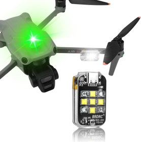 Resim BRDRC Hava 3S Drone Strobe Işık, Anti Çarpışma Işık, FAA Drone Gece Uçan için, Şarjlı Flaş Sinyal Lambası DJI Mini 4 Pro/Neo/Avata 2/Hava 3/Mavic 3/Mini 3 Pro 