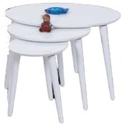 Resim Zigon OSM ELİPS Model Kayın Torna RETRO ayak Parlak beyaz Lake Boya El Yapım 