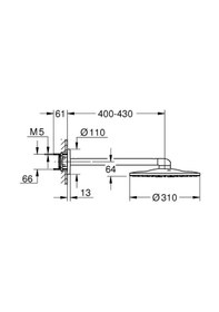 Resim Grohe Rainshower Smartactive 310 Tepe Duşu Seti 430 Mm. 2 Akışlı- Diğer 