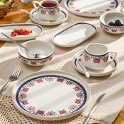 Resim Emsan Ethnic Pink Porselen 32 Parça 6 Kişilik Kahvaltı Takımı 